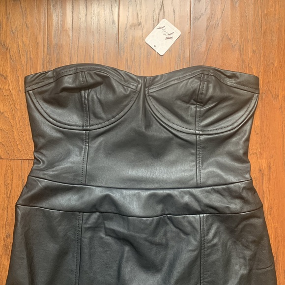 Free People Mira Leather Bodice Midi Dress - Size 10 - Picture 7 of 12